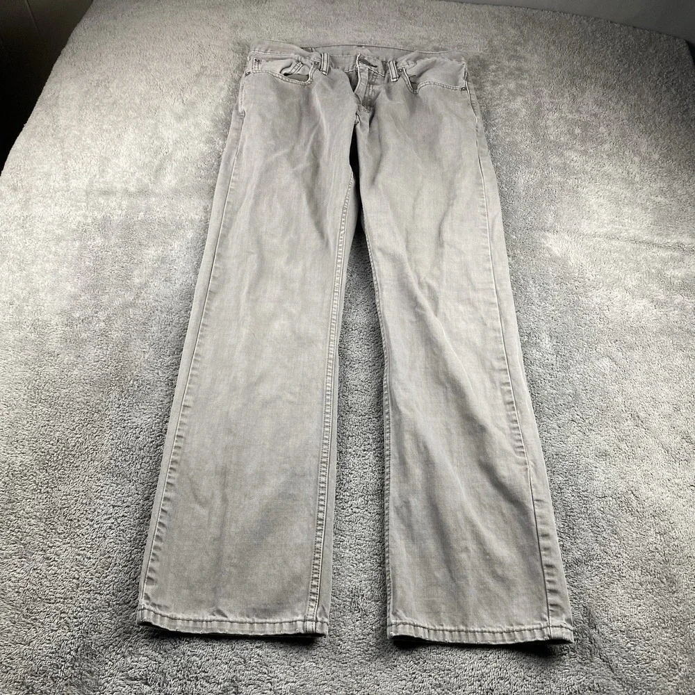 Levis 514 Slim Straight Jeans Mens 33x32 Gray Low Rise 100% Cotton